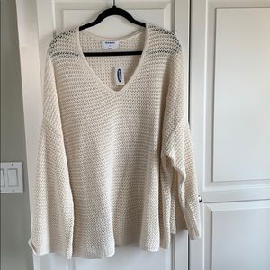 NWT Old Navy Slouchy Crochet V-Neck Sweater